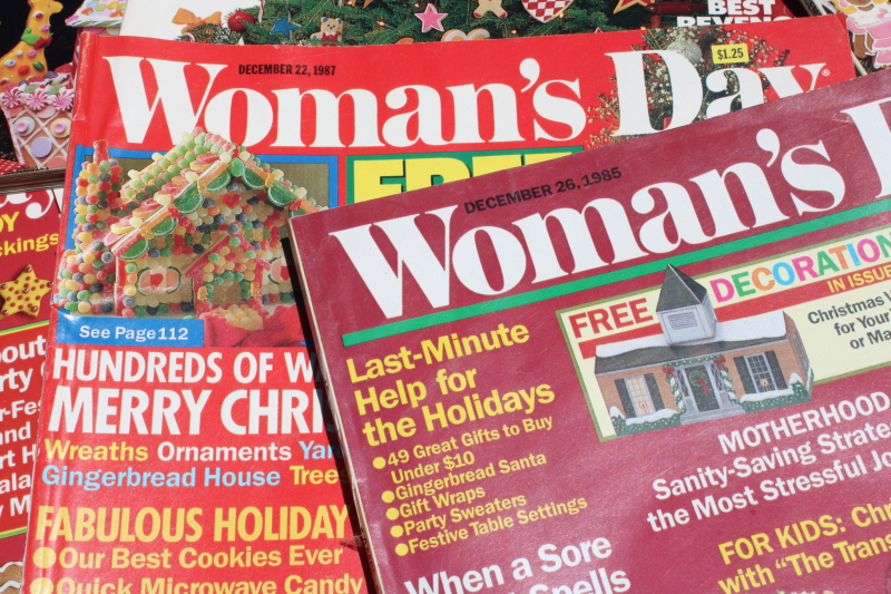 photo of lot 80s vintage Woman's Day Christmas magazines baking, holiday recipes, tons of ads! #5